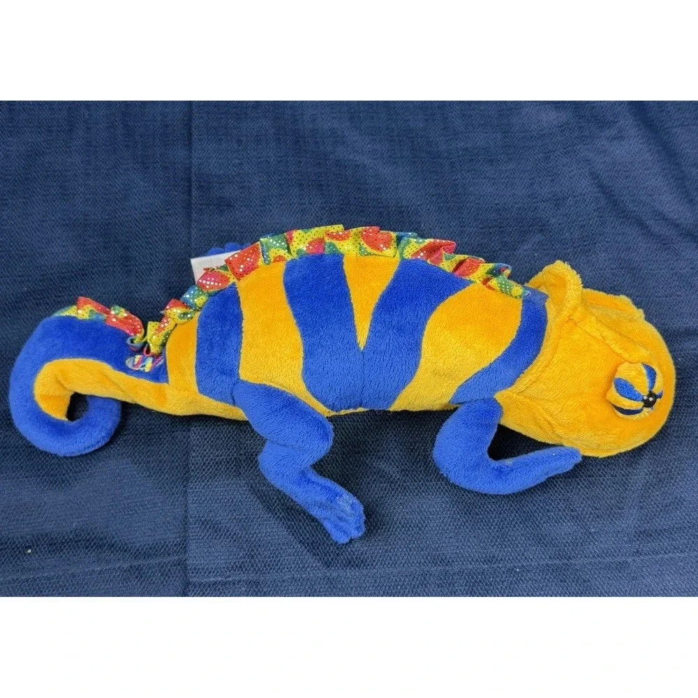 Ganz Webkinz Chameleon Beanbag Plush Lizard HM472 Blue Yellow No Code Reptile